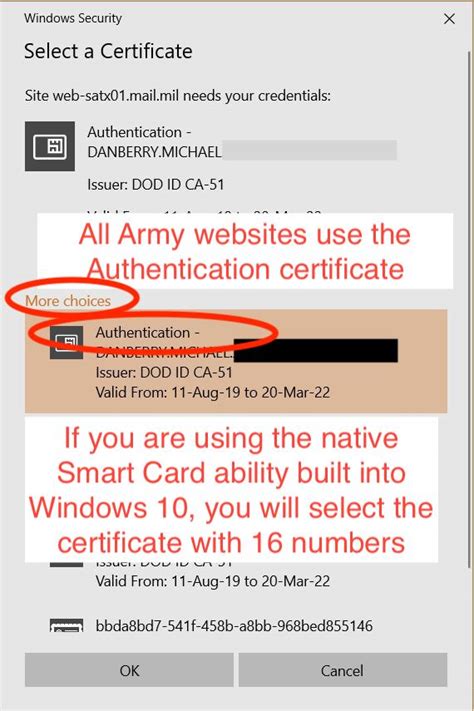 militarycac security certificates